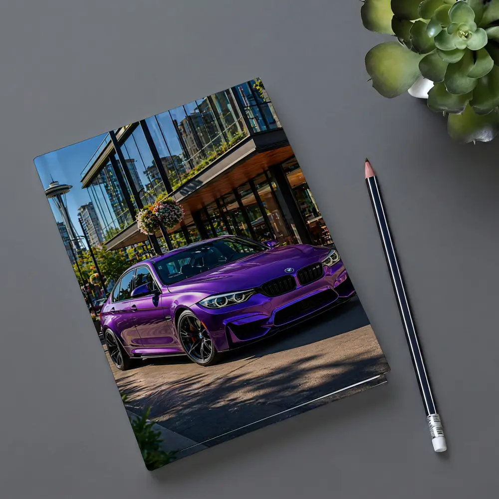 Purple BMW M3 Parked in Seattle City – Notebooks