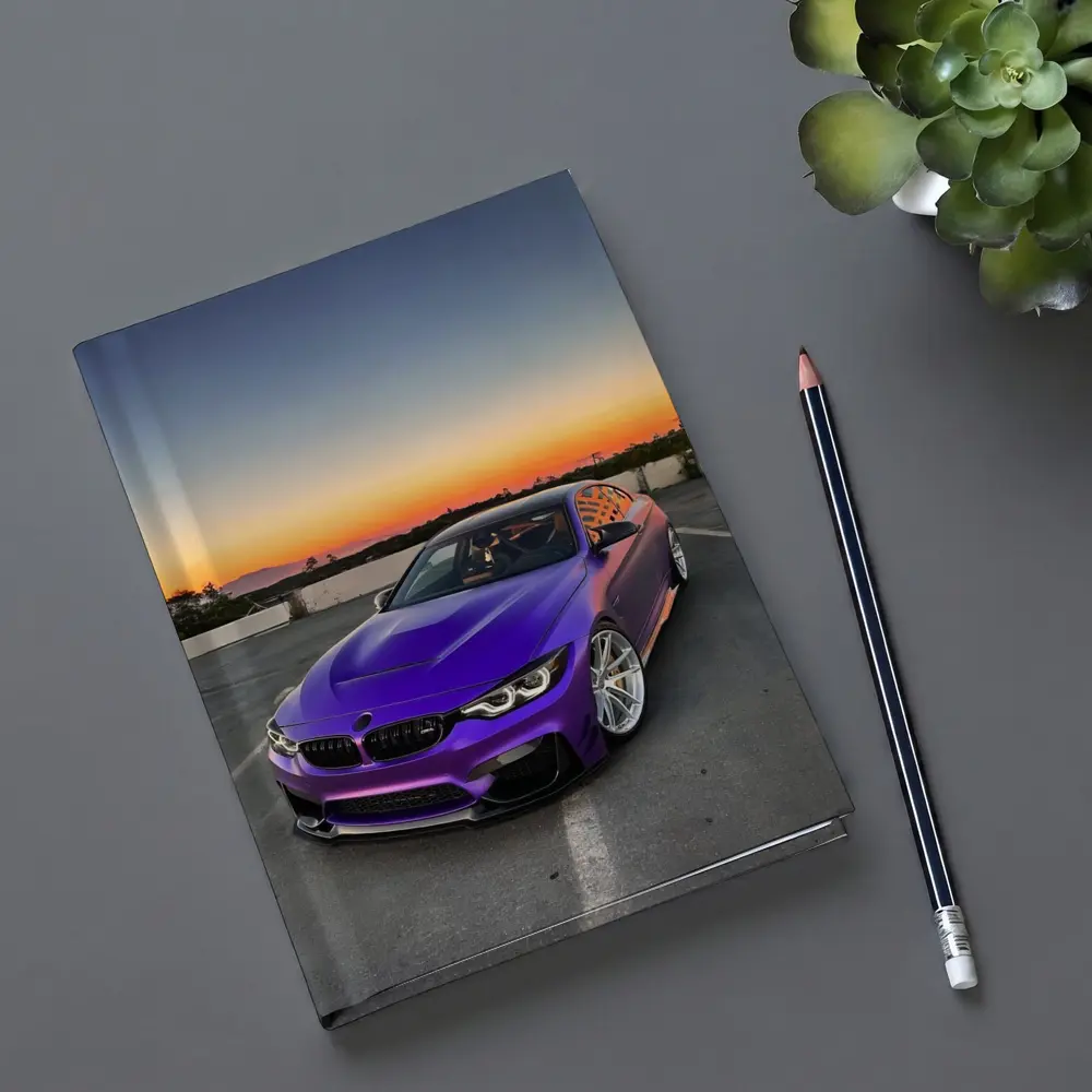 Purple BMW M4 at Sunset Sky – Notebooks