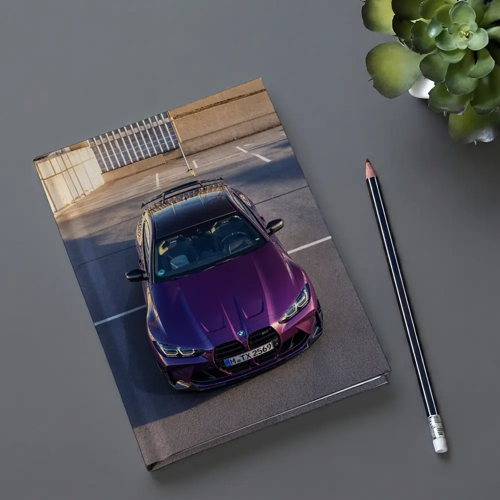 Purple BMW M4 Competition Overhead Parking Lot – Notebooks