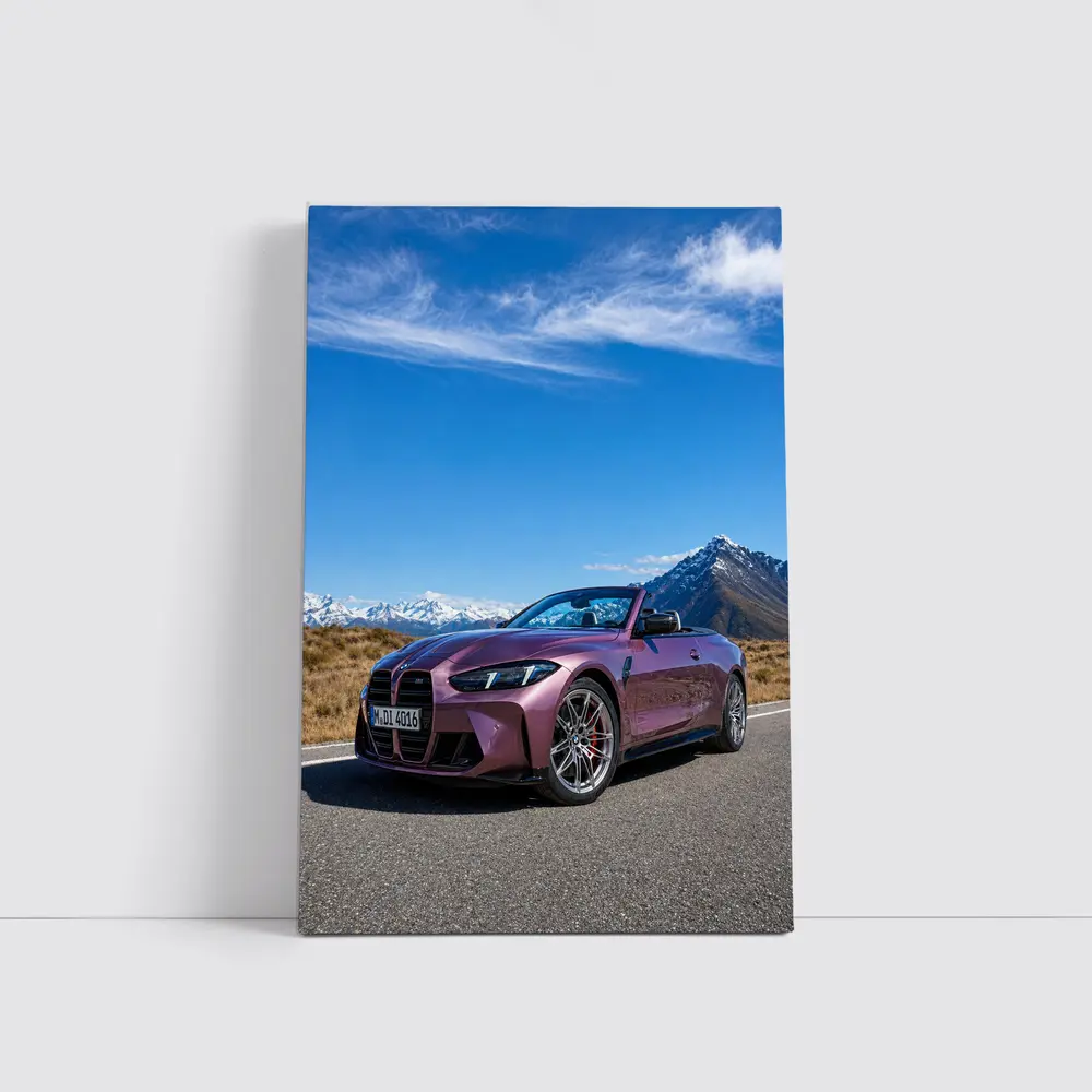 BMW M4 Convertible Purple Mountain Road – Wall Art