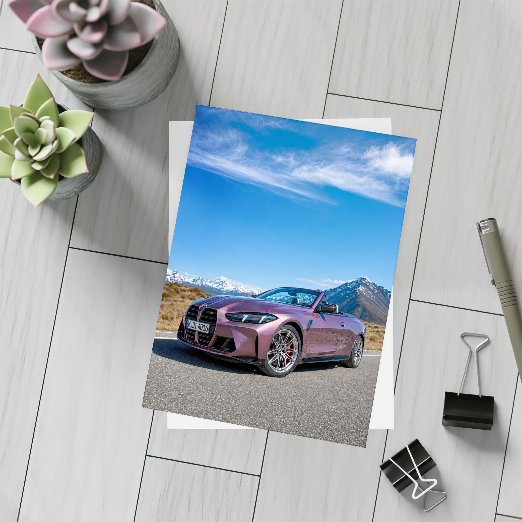 BMW M4 Convertible Purple Mountain Road – Postcards