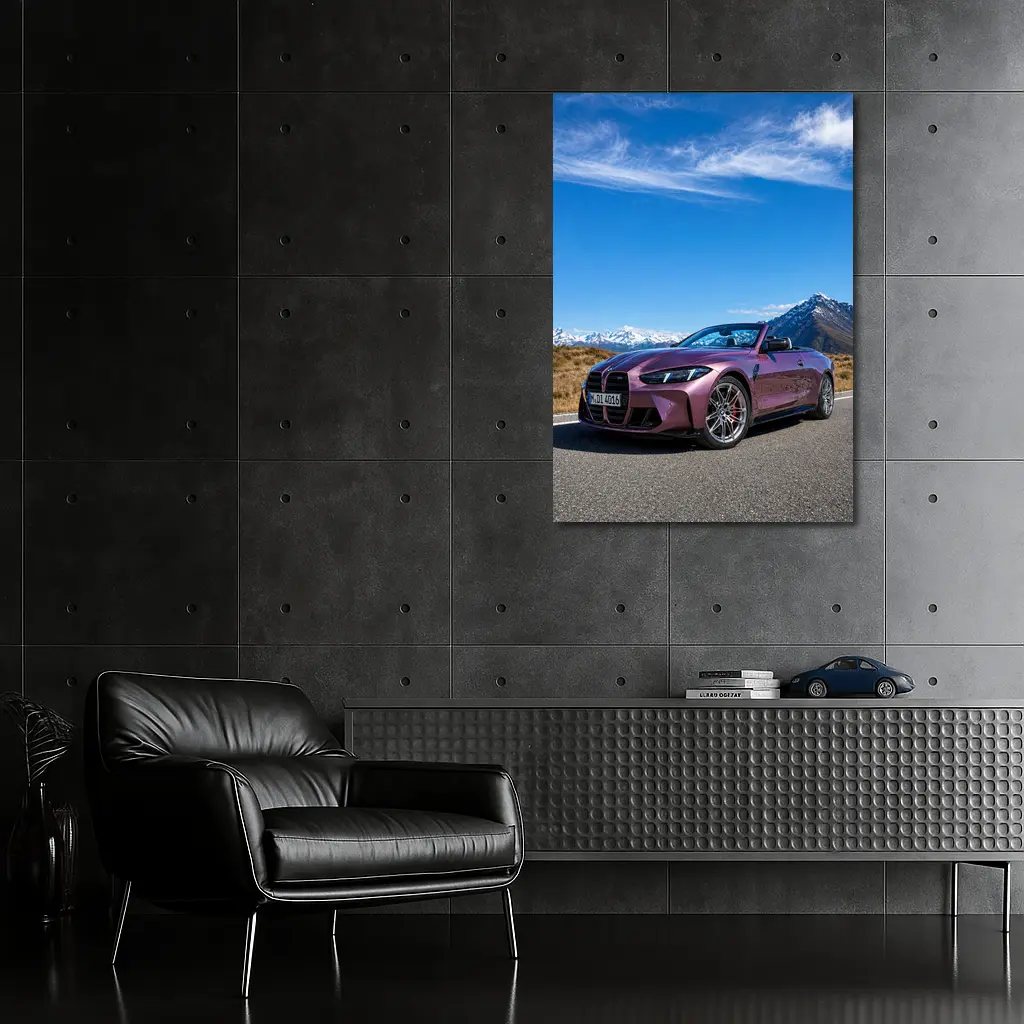 BMW M4 Convertible Purple Mountain Road – Wall Art