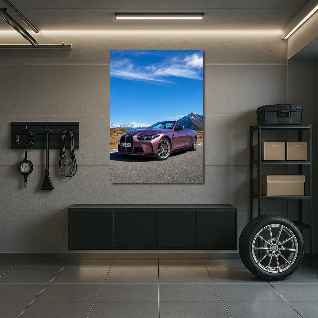 BMW M4 Convertible Purple Mountain Road – Wall Art