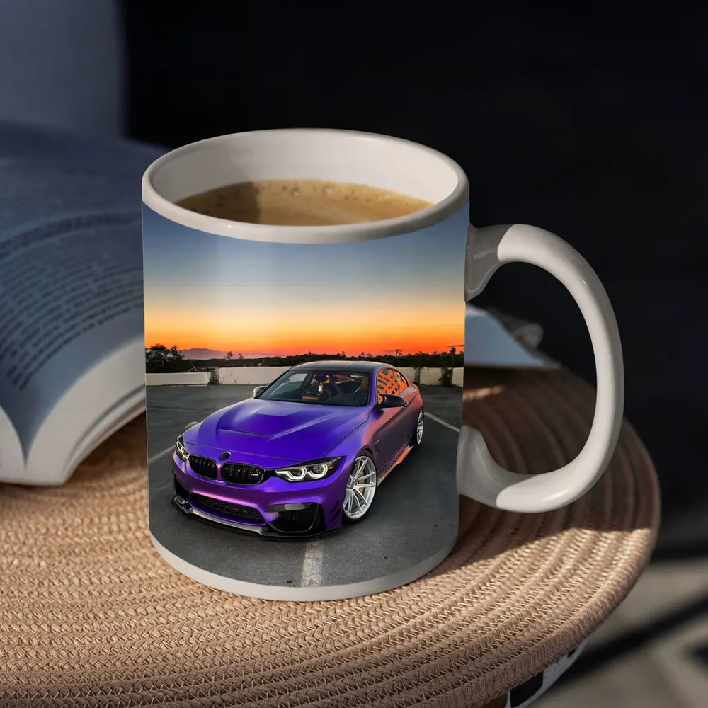 Purple BMW M4 Coupe Sunset Sky – Mugs