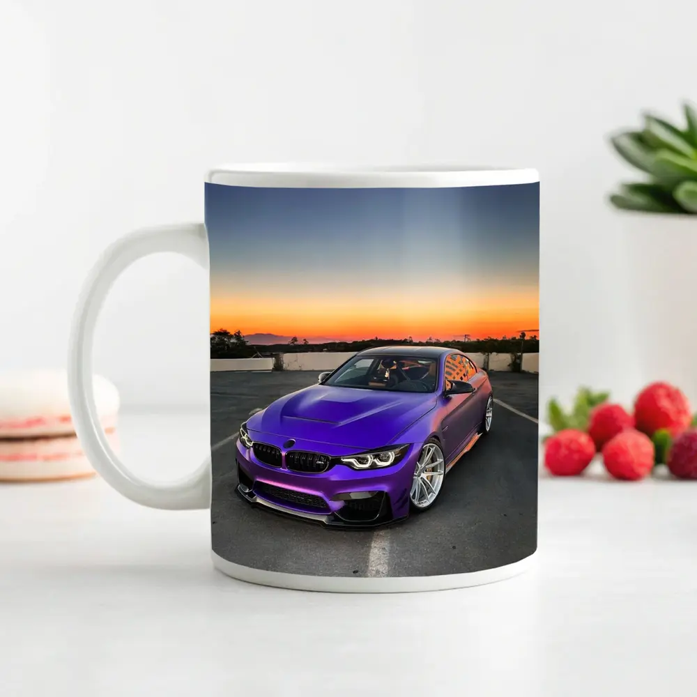 Purple BMW M4 Coupe Sunset Sky – Mugs