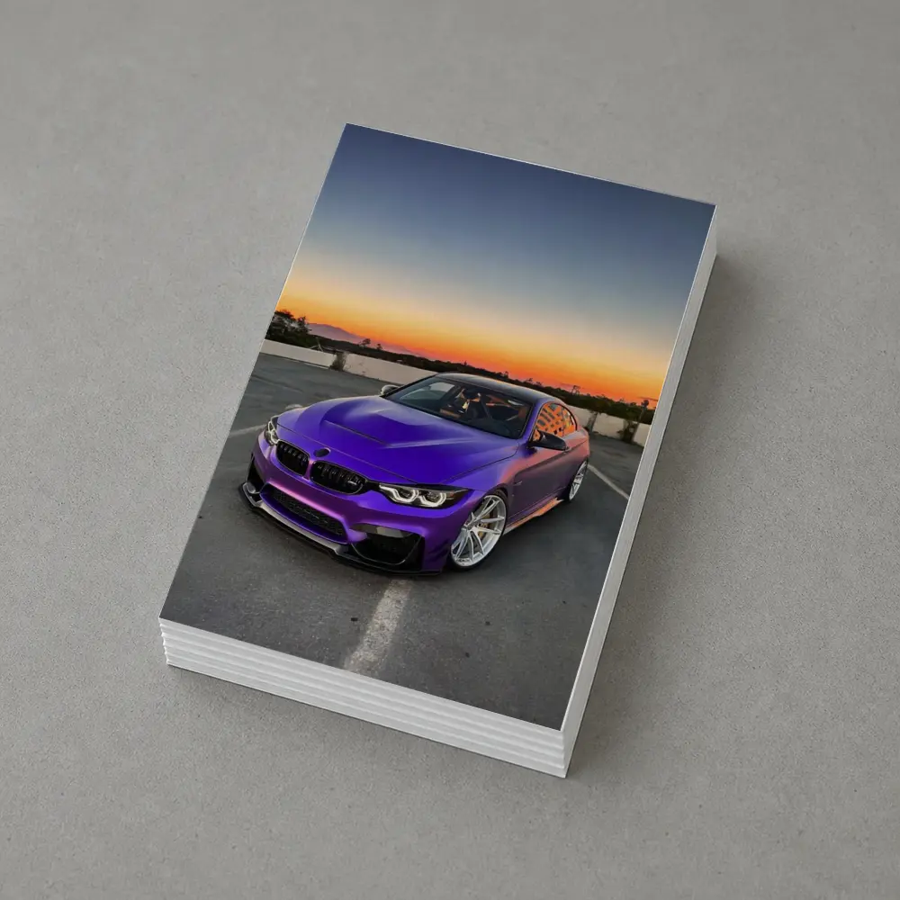 Purple BMW M4 Coupe Sunset Sky – Postcards