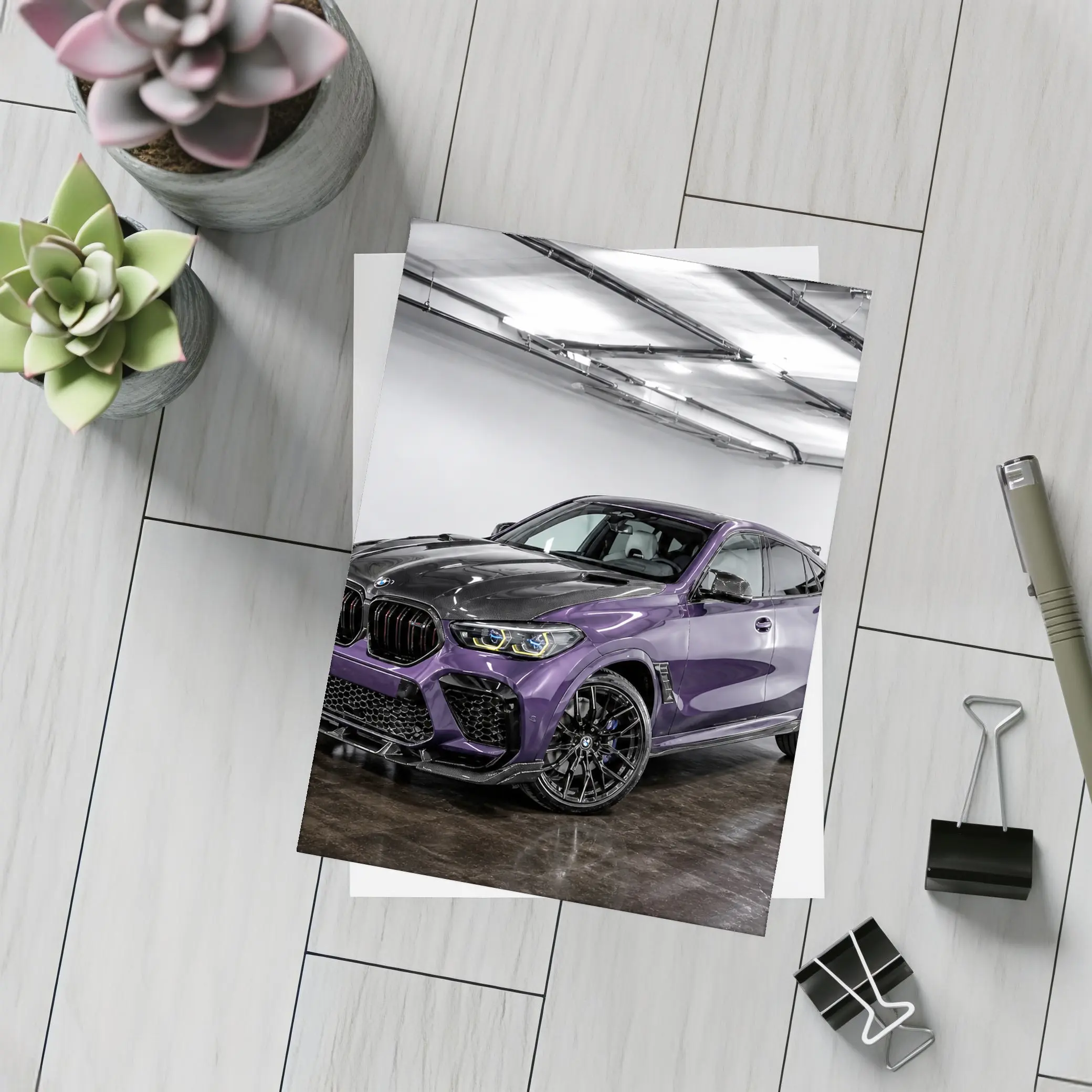 BMW X6 M Purple Carbon Body Indoor Garage – Postcards