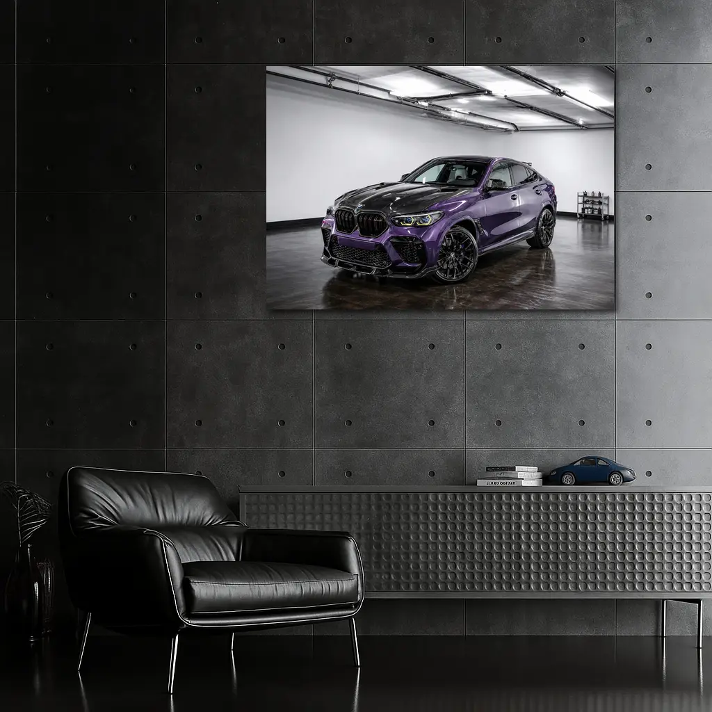 BMW X6 M Purple Carbon Body Indoor Garage – Wall Art