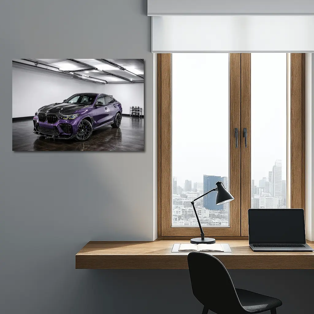 BMW X6 M Purple Carbon Body Indoor Garage – Wall Art