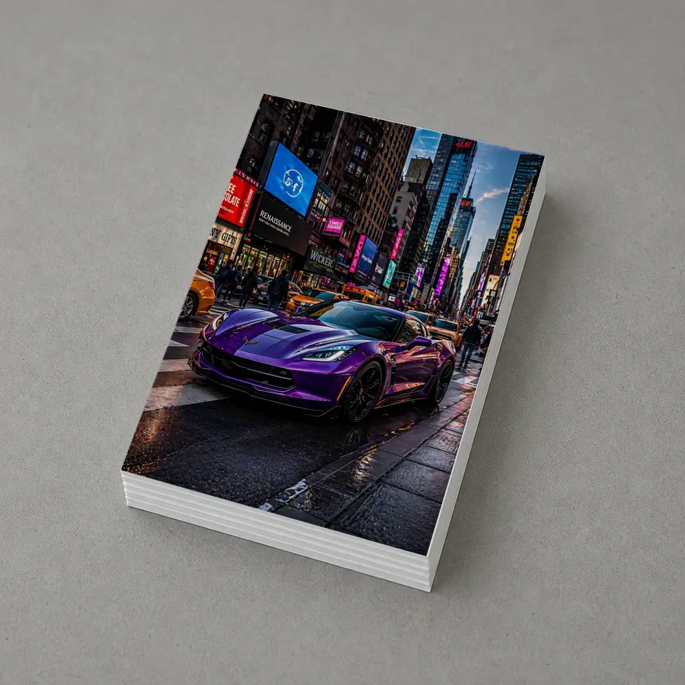 Purple Chevrolet Corvette Times Square New York – Postcards