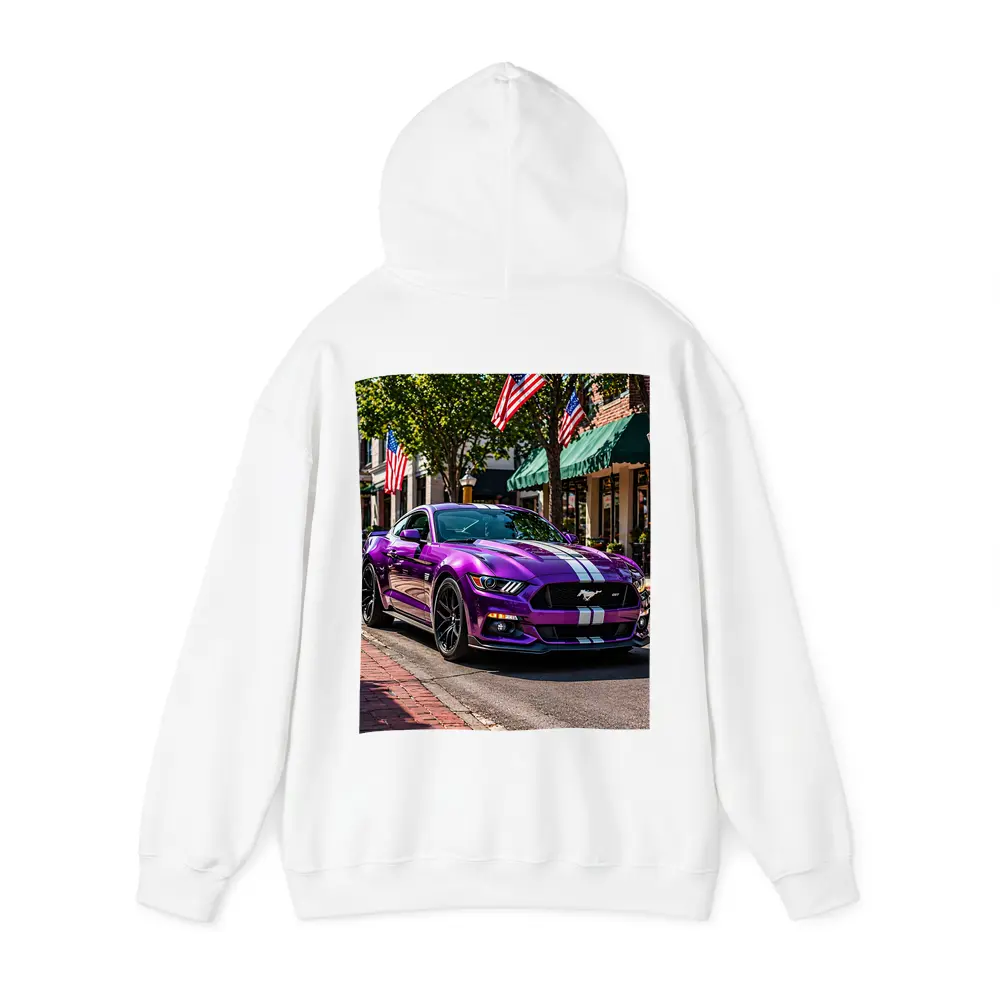 Purple Ford Mustang GT American Flag Street – Hoodies