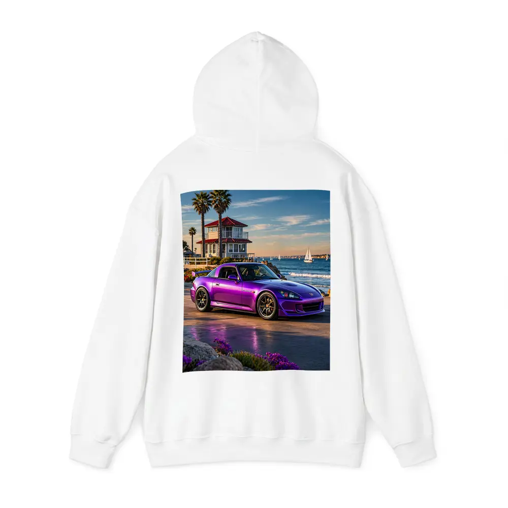 Purple Honda S2000 Coastal California Beach Setting – Hoodies