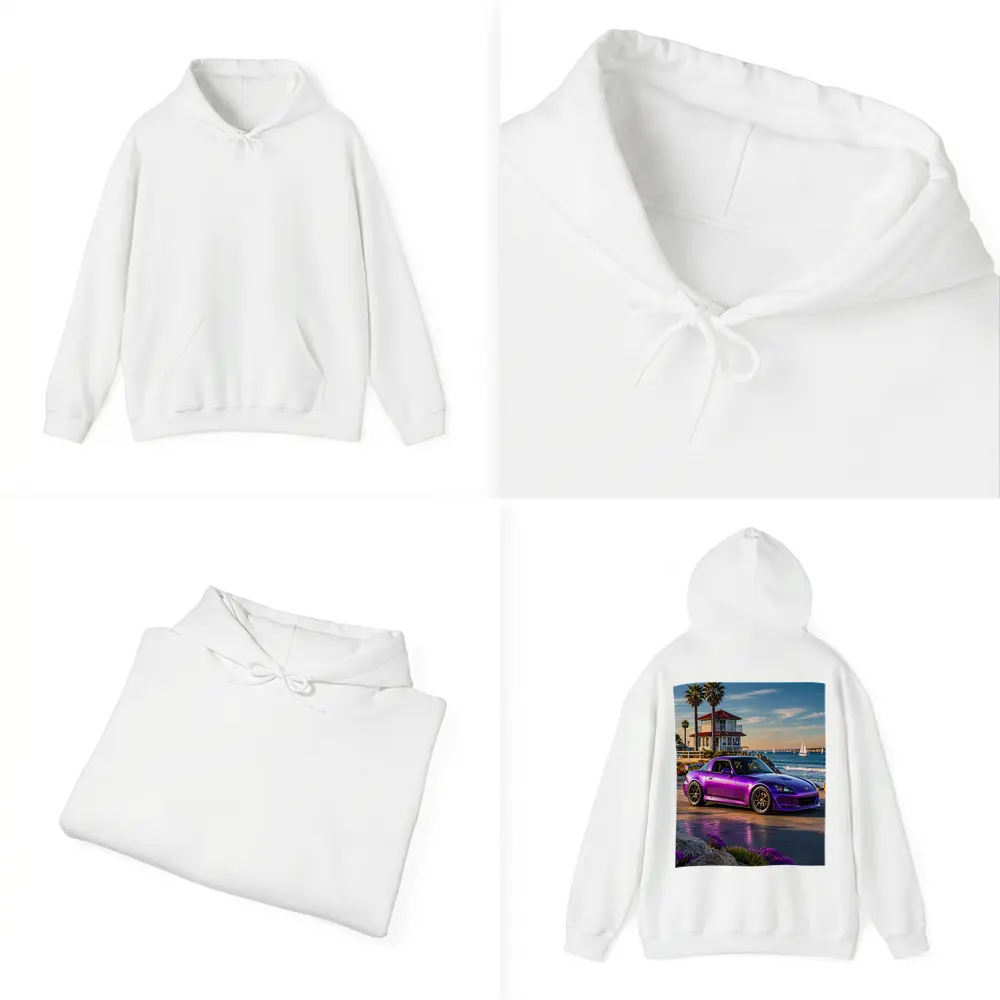 Purple Honda S2000 Coastal California Beach Setting – Hoodies