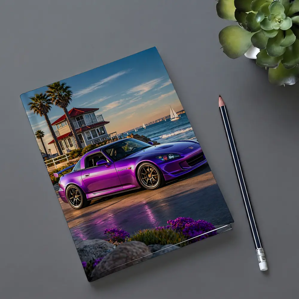 Purple Honda S2000 Coastal California Beach Setting – Notebooks