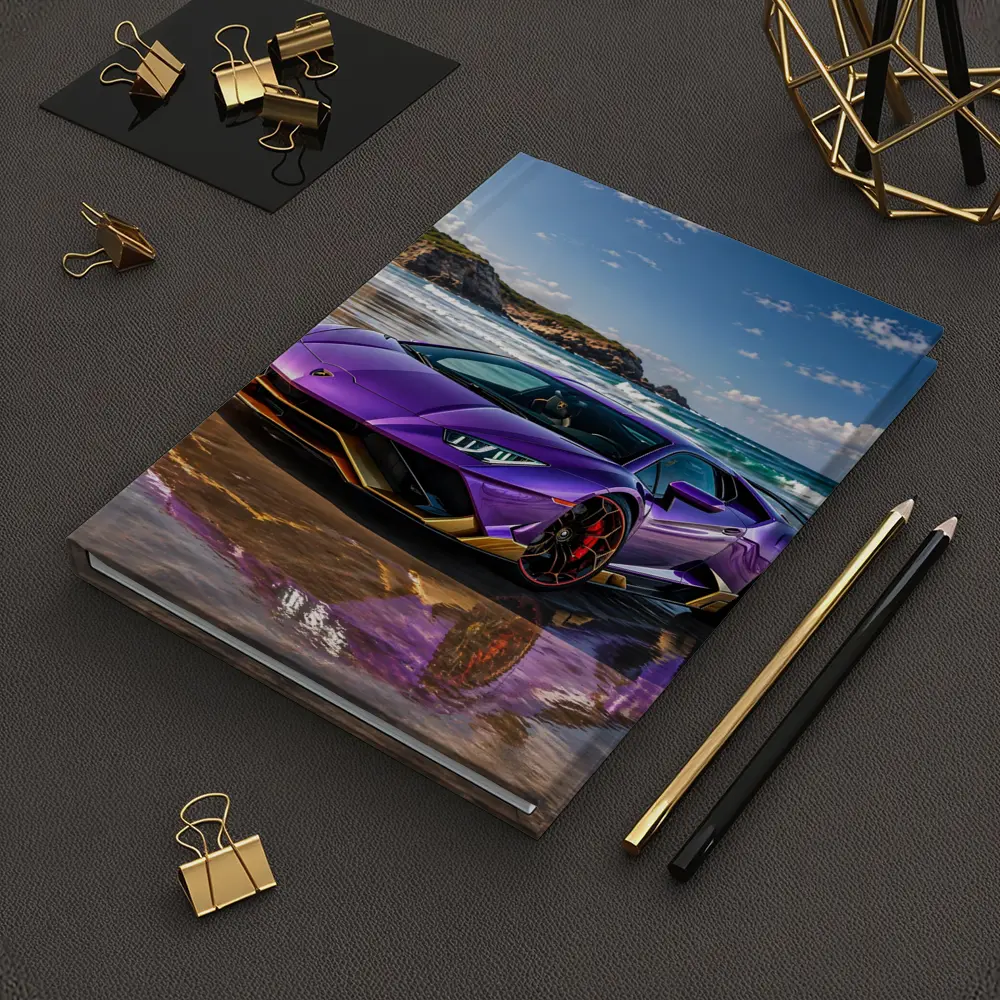 Purple Lamborghini Huracan Evo On Beach – Notebooks