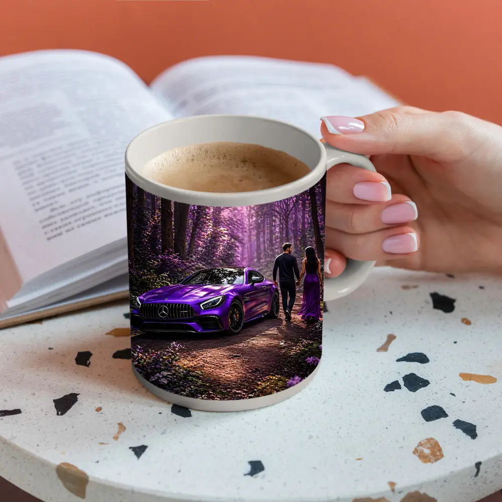 Purple Mercedes AMG GT Forest Couple – Mugs