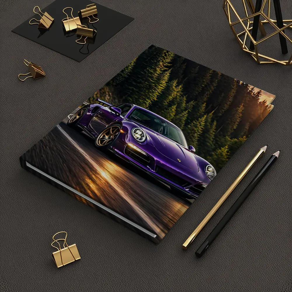 Purple Porsche 911 Racing Mountain Forest Road – Notebooks