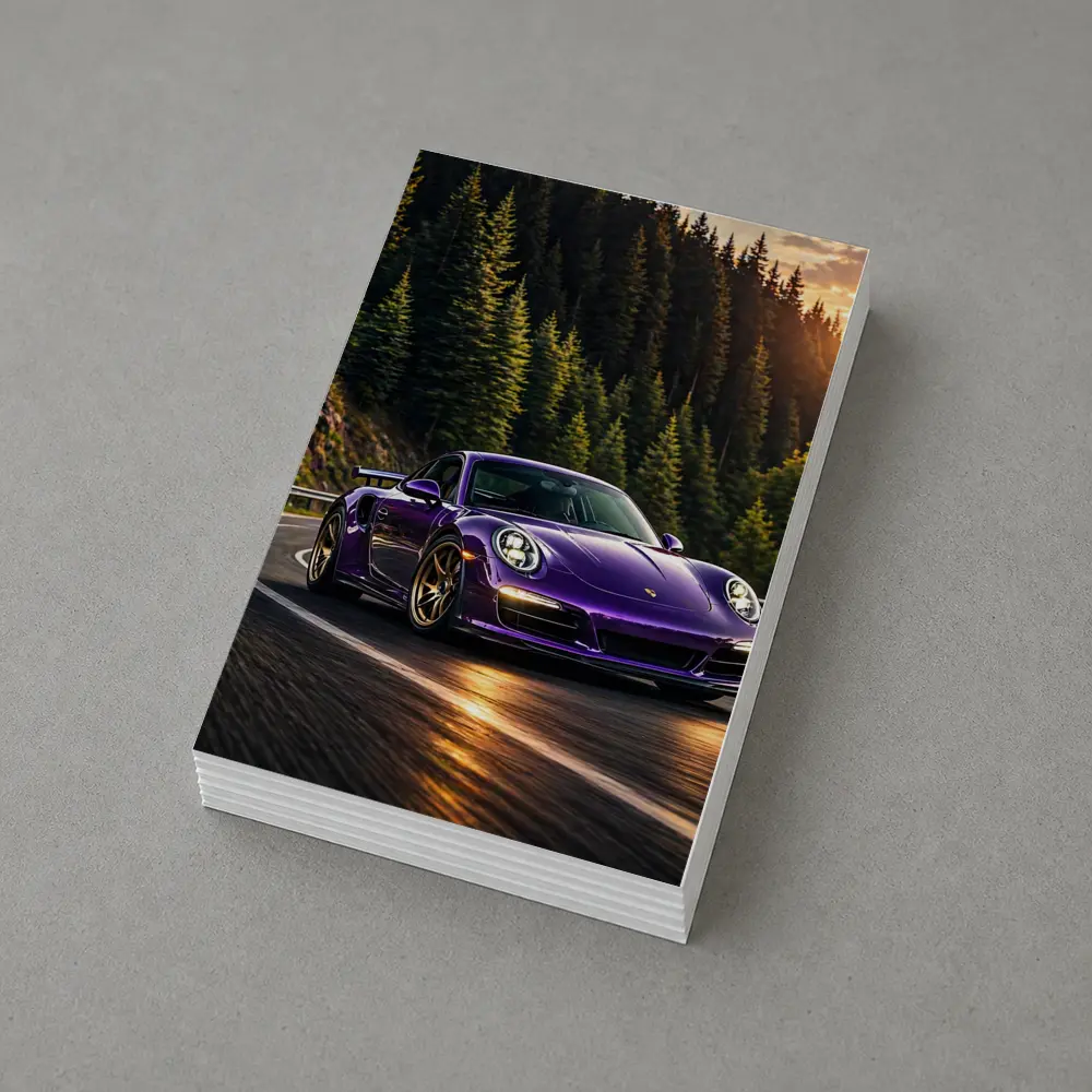Purple Porsche 911 Racing Mountain Forest Road – Postcards