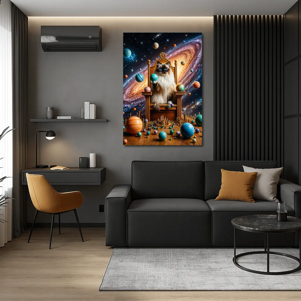 Ragdoll Cat on Throne Galaxy Space – Wall Art