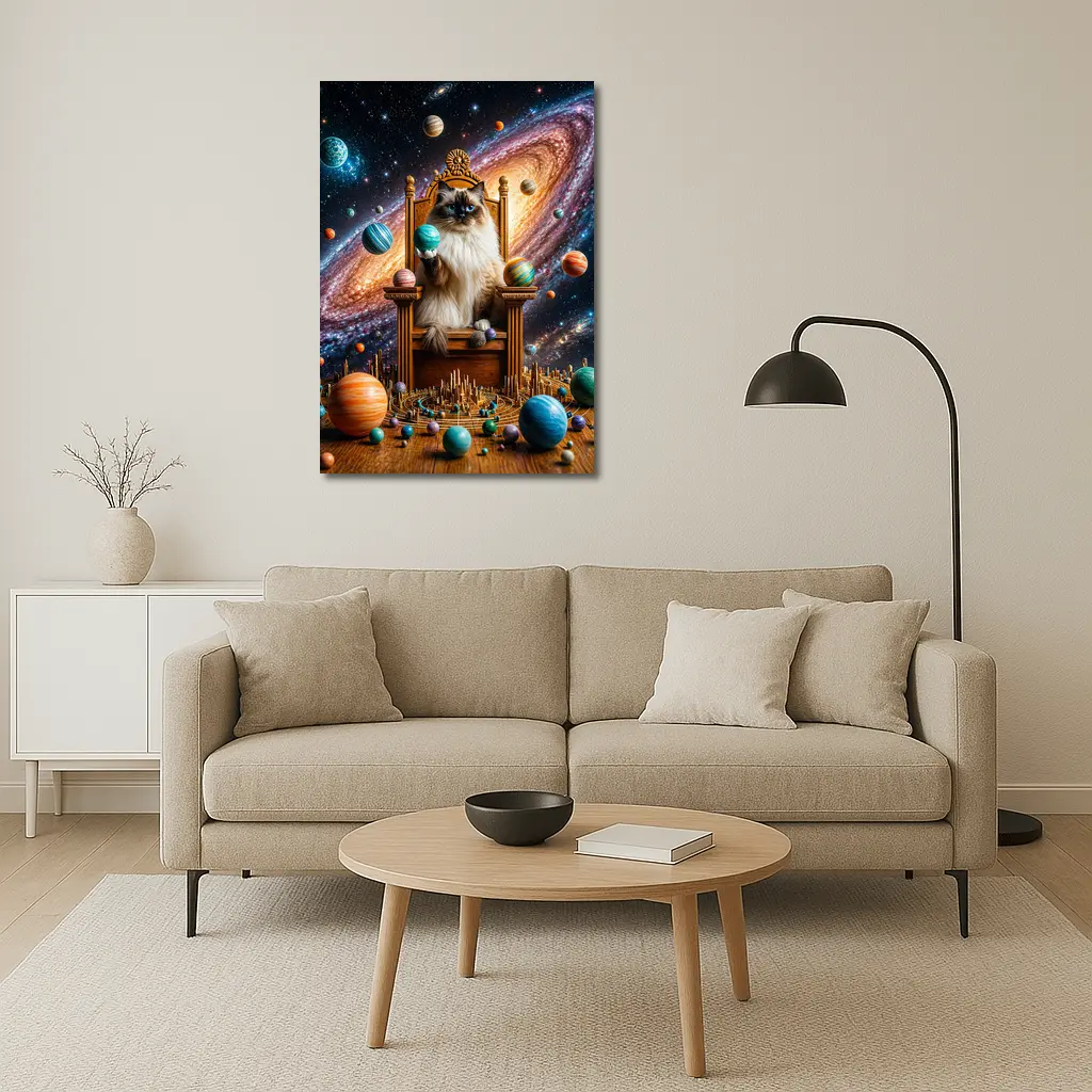 Ragdoll Cat on Throne Galaxy Space – Wall Art