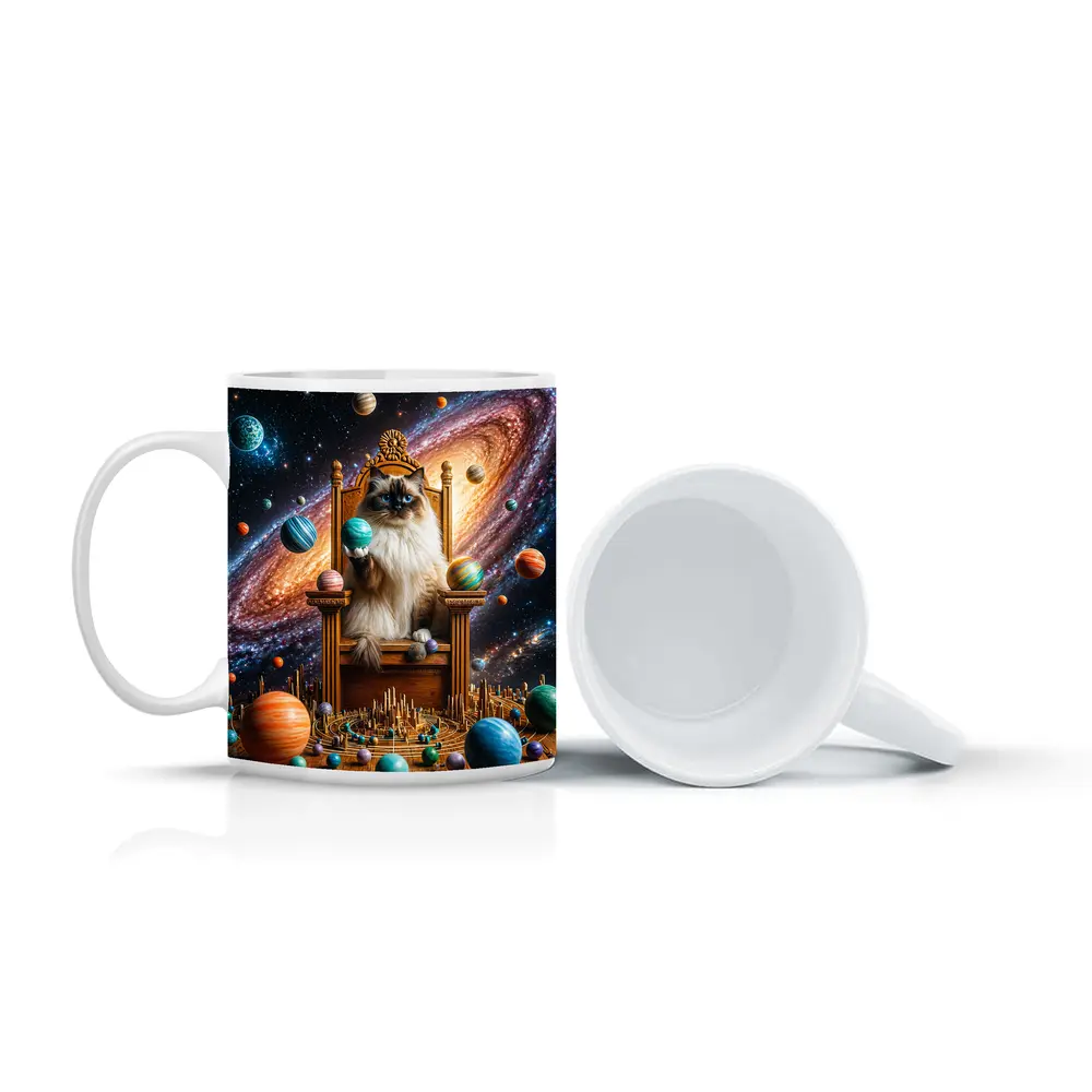 Ragdoll Cat on Throne Galaxy Space – Mugs