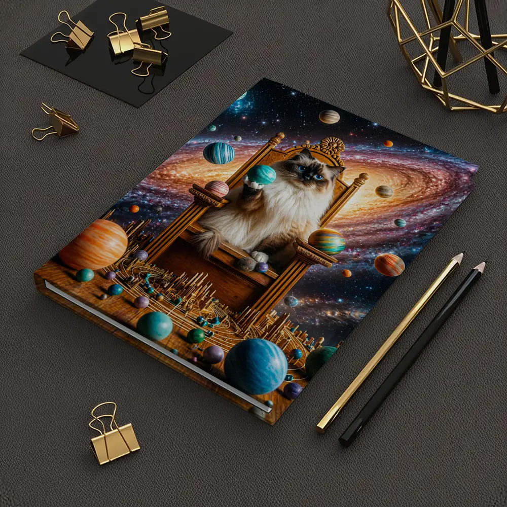 Ragdoll Cat on Throne Galaxy Space – Notebooks