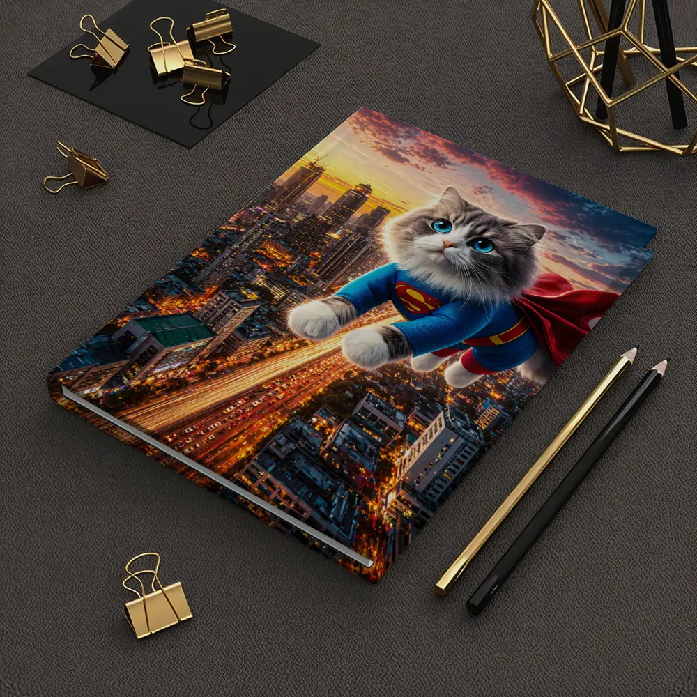 Ragdoll Cat Superman Suit Flying City – Notebooks