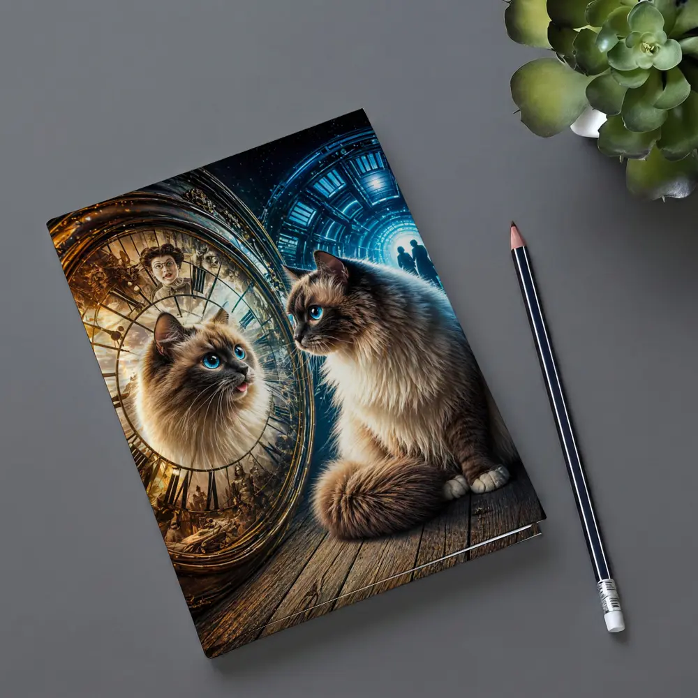 Ragdoll Cat Mystical Clock Portal Fantasy – Notebooks