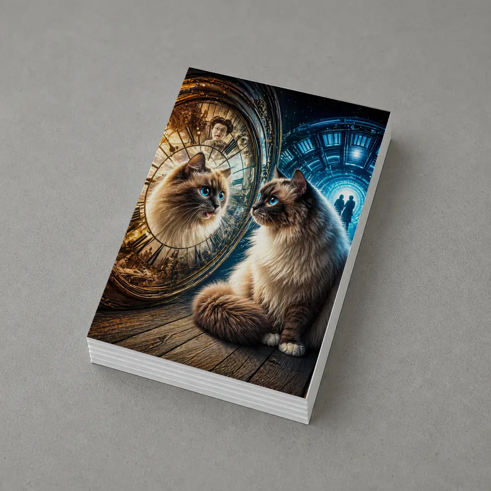 Ragdoll Cat Mystical Clock Portal Fantasy – Postcards