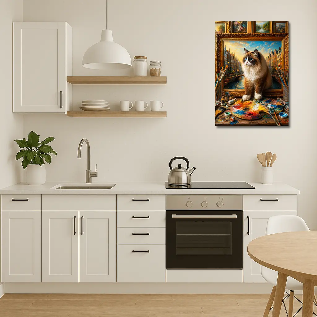 Ragdoll Cat Artist Studio Painting Background – Wall Art