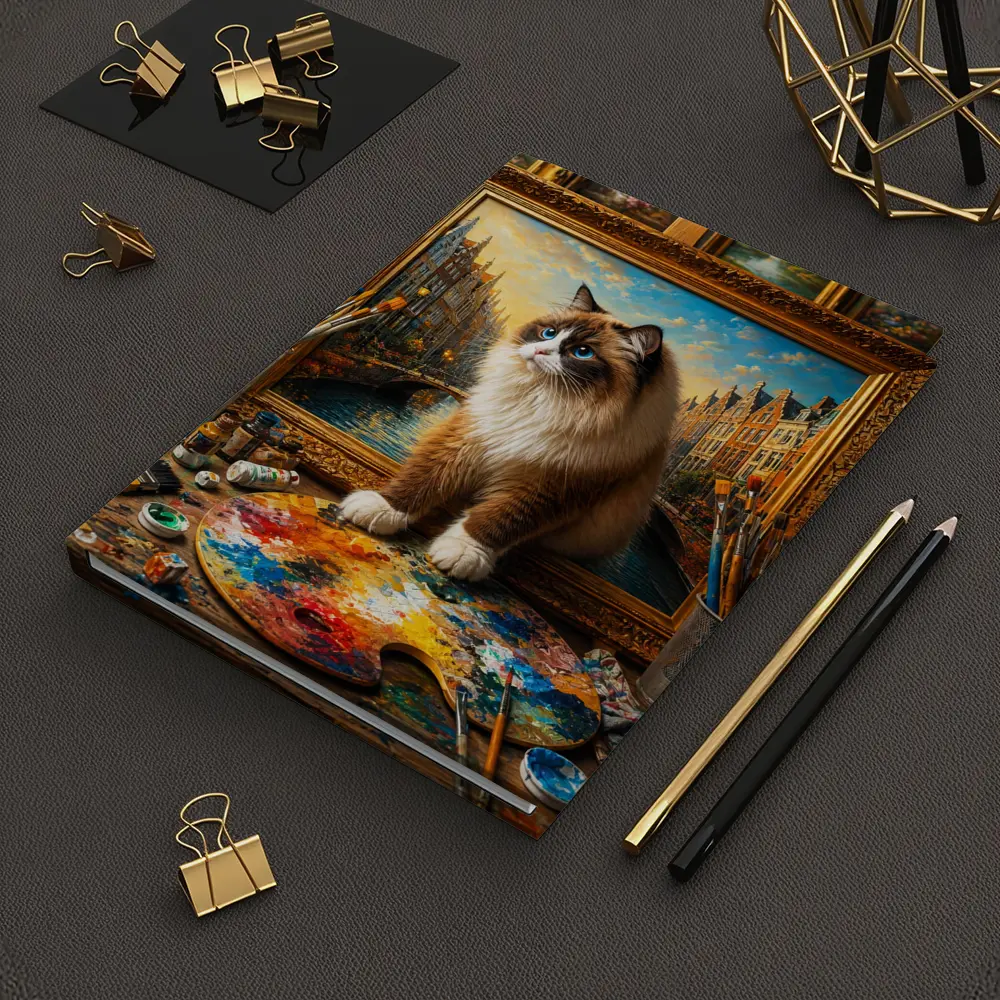 Ragdoll Cat Artist Studio Painting Background – Notebooks