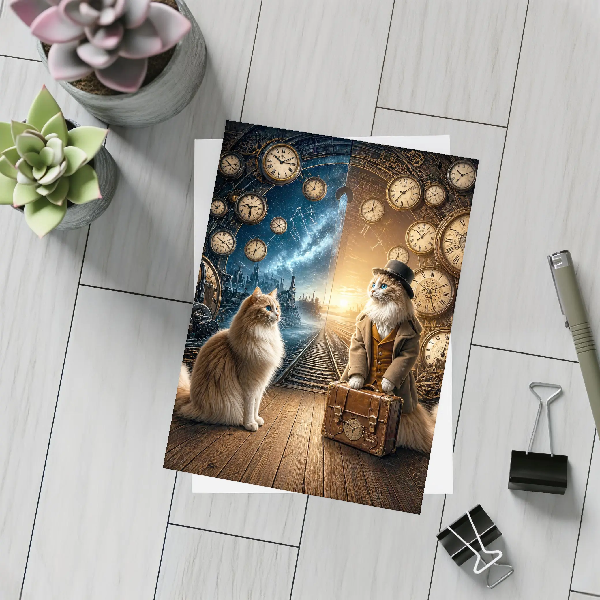 Ragdoll Cats Steampunk Time Travel Adventure – Postcards