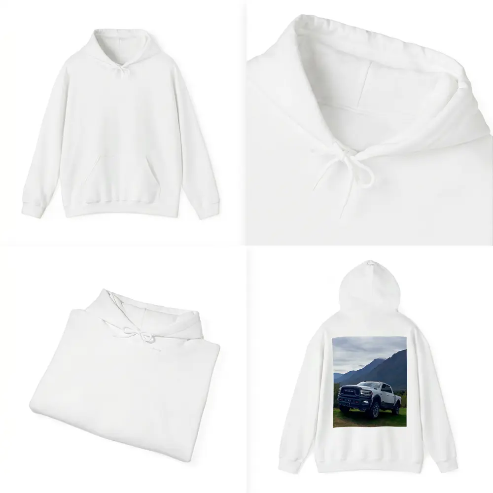 Ram Truck White Mountains Green Meadow – Hoodies