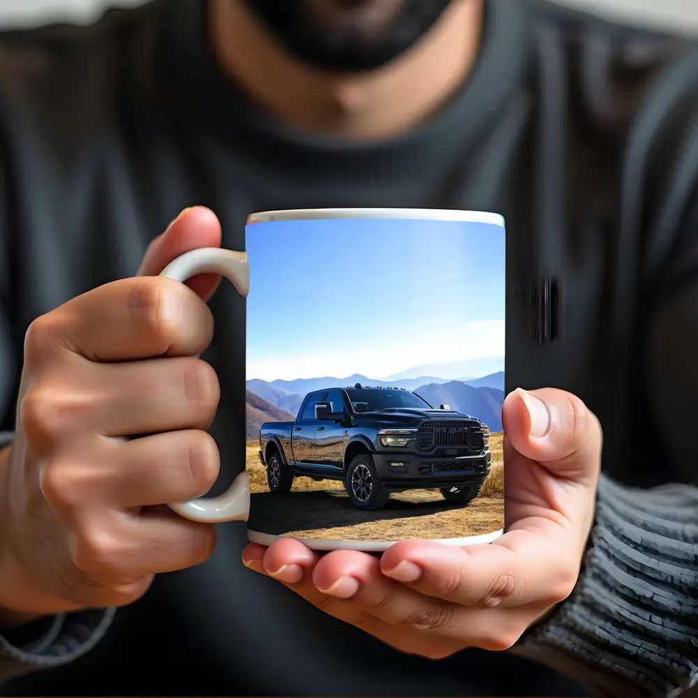 Ram Heavy Duty Truck Black Mountain Landscape – Mugs