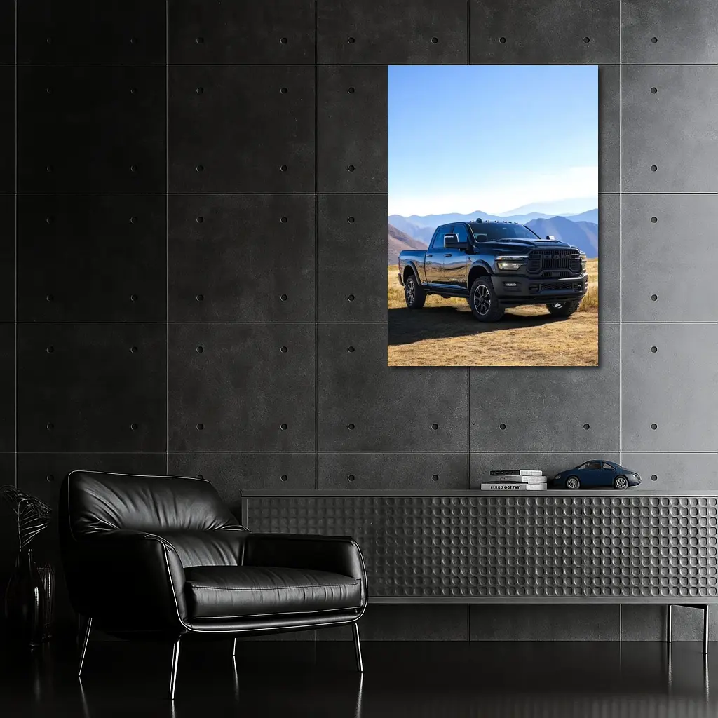 Ram Heavy Duty Truck Black Mountain Landscape – Wall Art