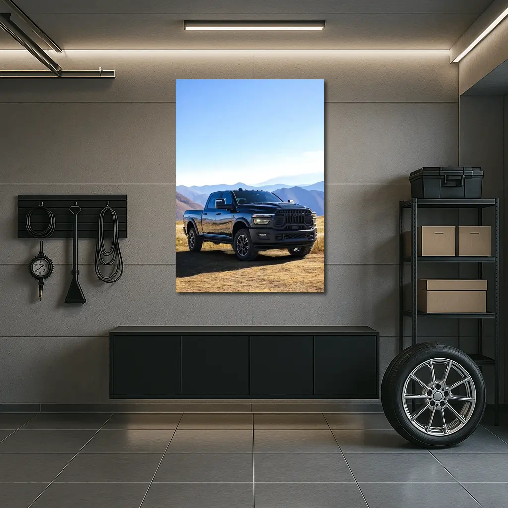 Ram Heavy Duty Truck Black Mountain Landscape – Wall Art