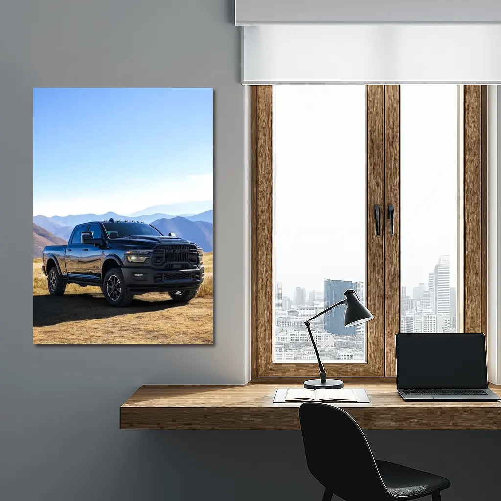 Ram Heavy Duty Truck Black Mountain Landscape – Wall Art