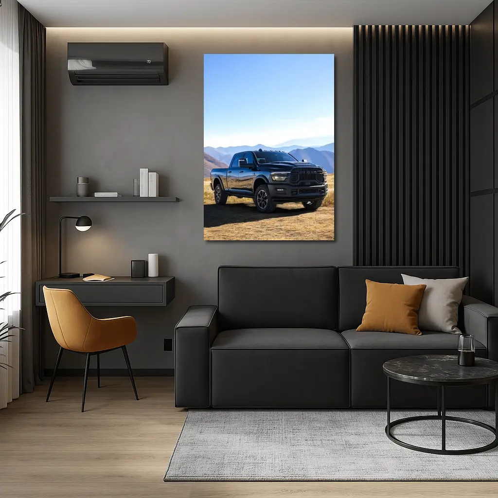 Ram Heavy Duty Truck Black Mountain Landscape – Wall Art