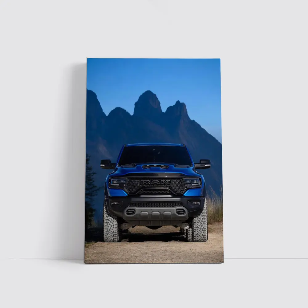 Ram TRX Blue Truck Mountain Background – Wall Art