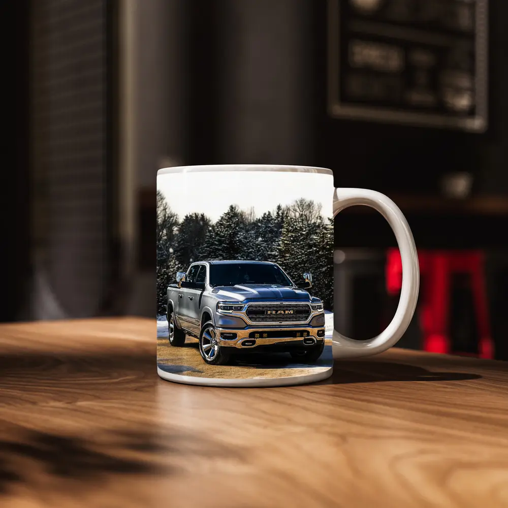 Ram Truck Silver Winter Snow Forest – Mugs