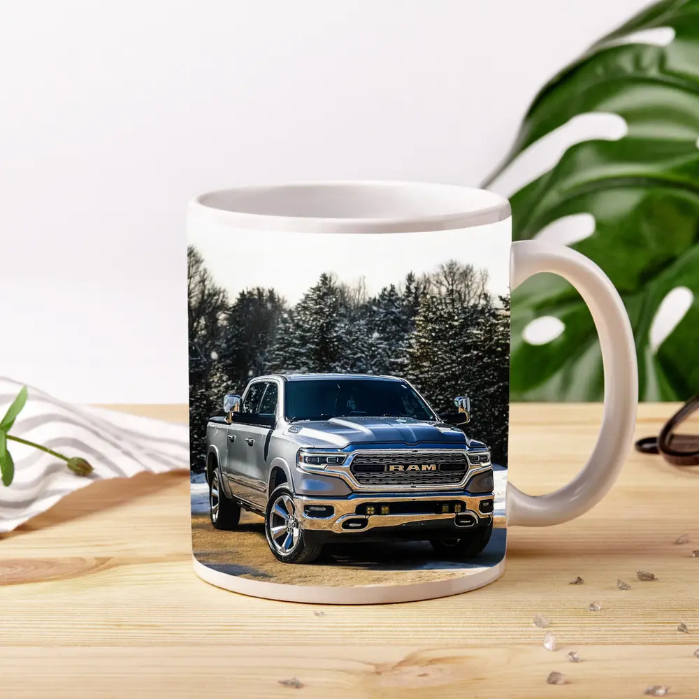 Ram Truck Silver Winter Snow Forest – Mugs