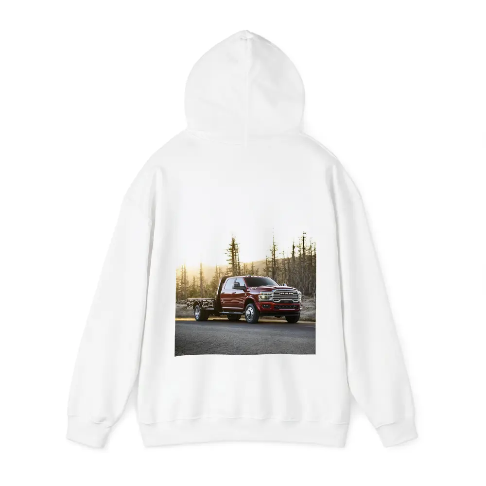Ram Truck Red on Forest Desert Road – Hoodies