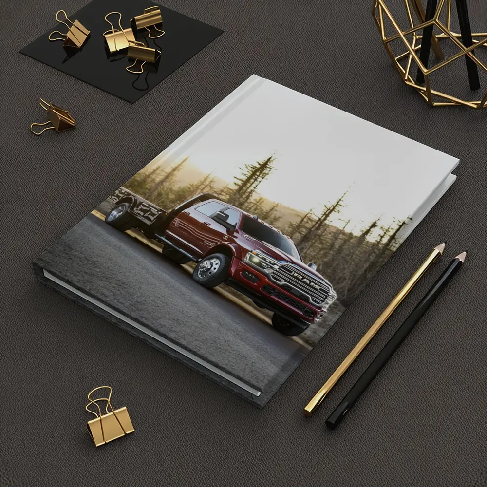 Ram Truck Red on Forest Desert Road – Notebooks