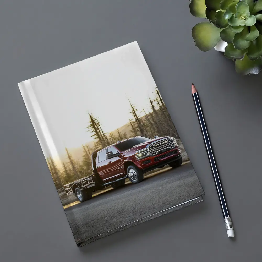 Ram Truck Red on Forest Desert Road – Notebooks
