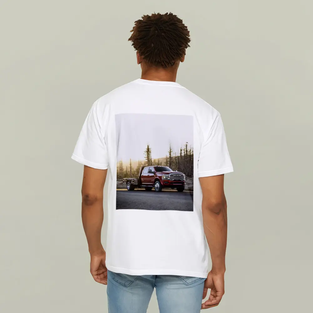 Ram Truck Red on Forest Desert Road – T-Shirts