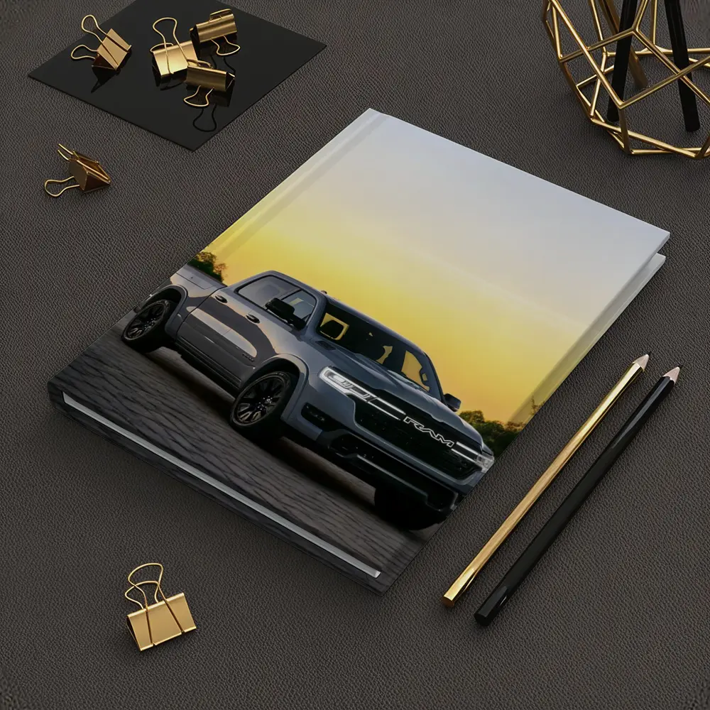 Ram Truck Parked at Golden Sunset – Notebooks