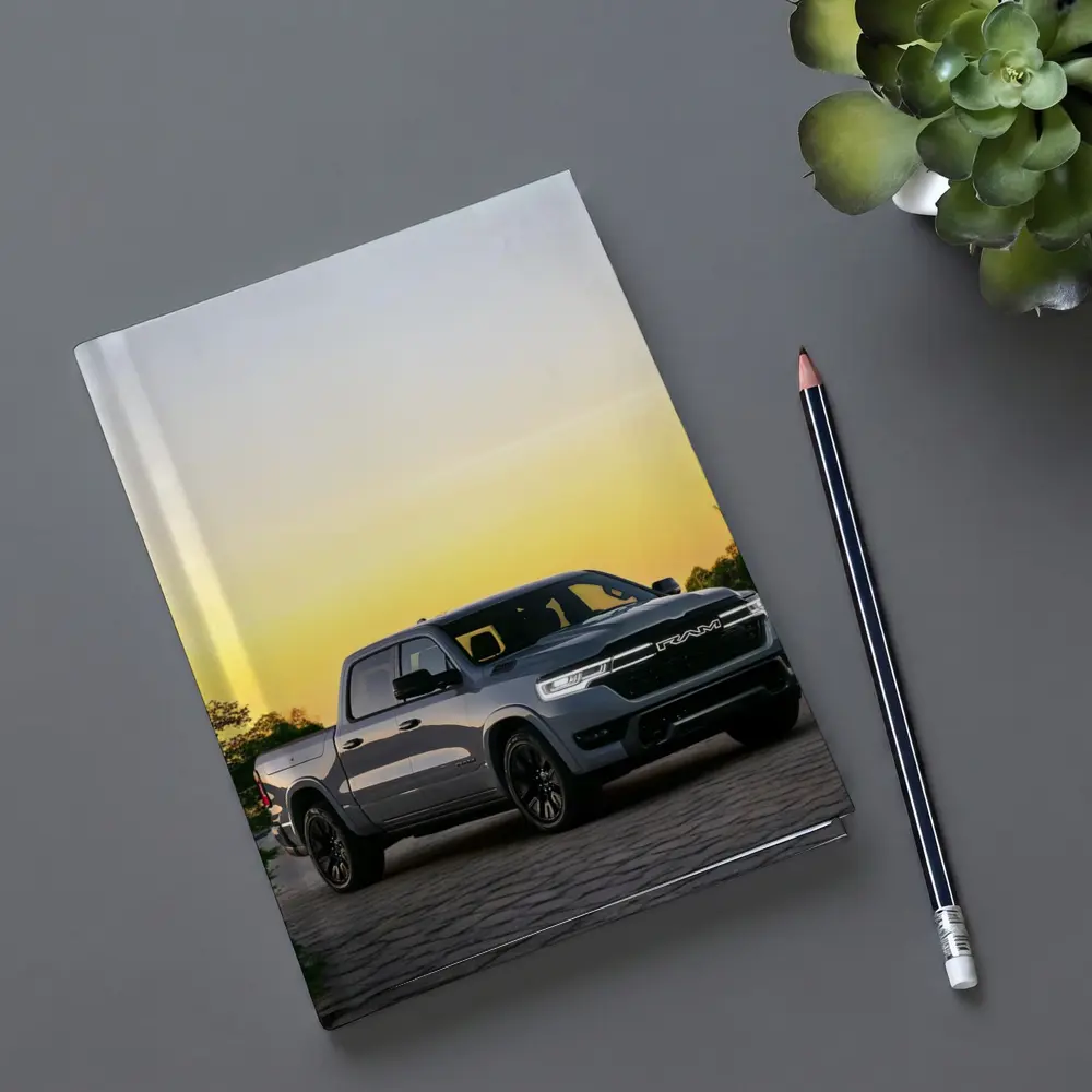 Ram Truck Parked at Golden Sunset – Notebooks