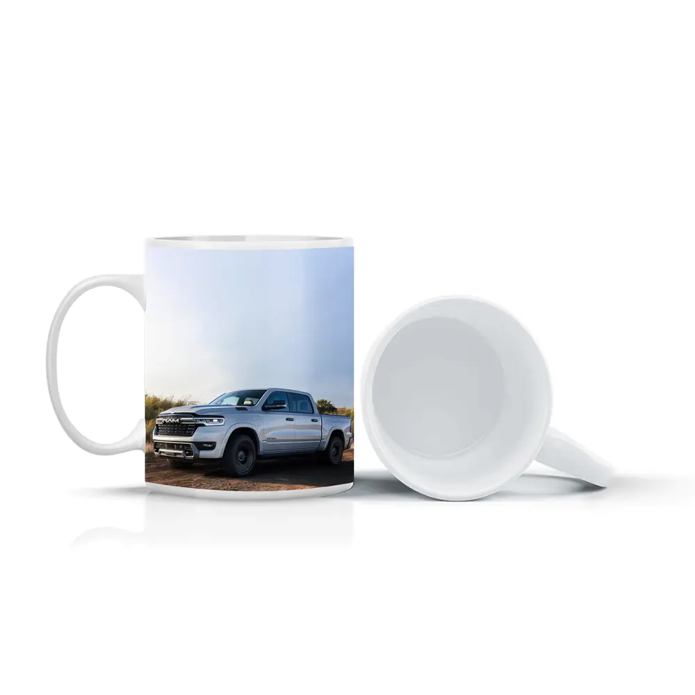 Ram Truck Silver Pickup Dusty Desert Road – Mugs