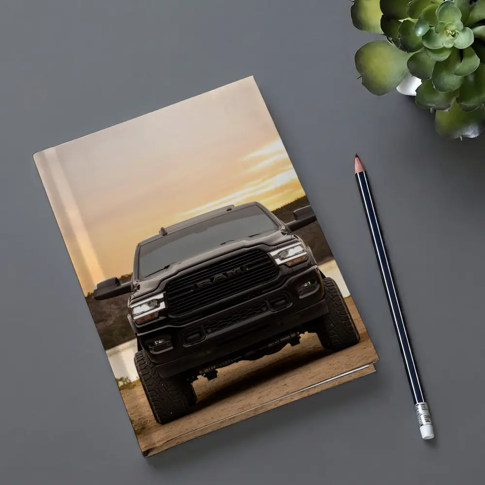 Ram Truck Black Front Sunset Lake – Notebooks
