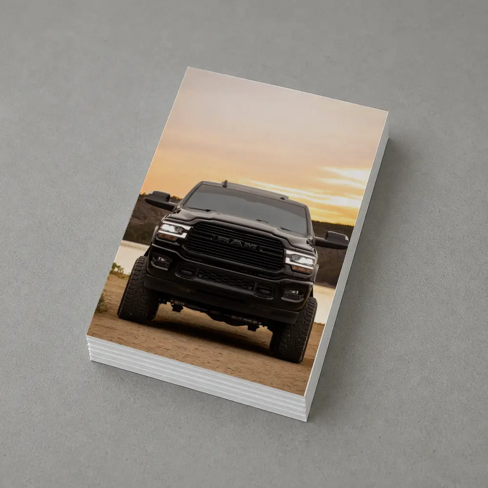 Ram Truck Black Front Sunset Lake – Postcards